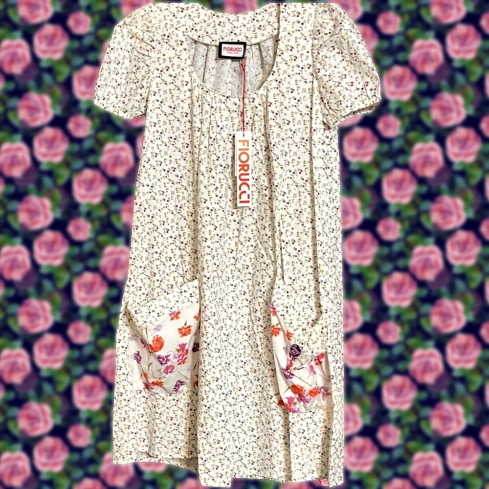NWT Italian Fiorucci Floral Sheath Dress w/pockets Sz L - $350 MSRP!🌸